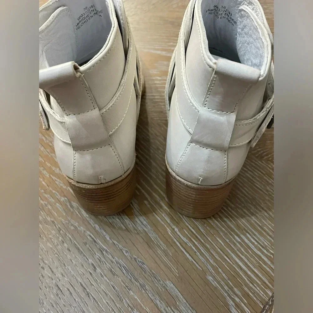 FREE PEOPLE BACK LOOP ANKLE BOOT BONE size US 5.5 - Picture 8 of 12
